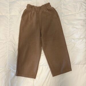 Tan Wide-Leg Babaton by Aritzia paper bag pants
